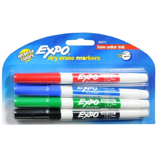 Expo Low Odor Dry Erase Pen Style Markers - 4 Ea