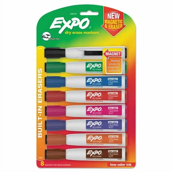 Expo Magnetic Dry Erase Marker Chisel Tip Assorted 8/Pack 1944741