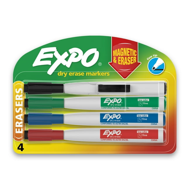 Expo Dry Erase Markers, Fine Tip, 4 Count
