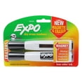 thumbnail image 1 of Expo Magnetic Dry Erase Markers with Eraser, Chisel Tip, Black, 2 Count, 1 of 5