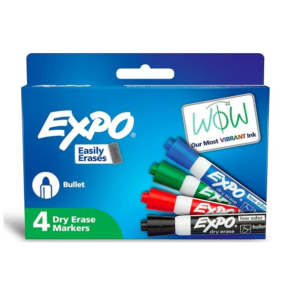 Expo, SAN82074, Low Odor Markers, 4 / Pack