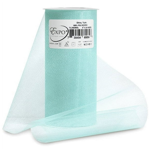 Expo Shiny Tulle 6"X25yd Spool-Baby Blue