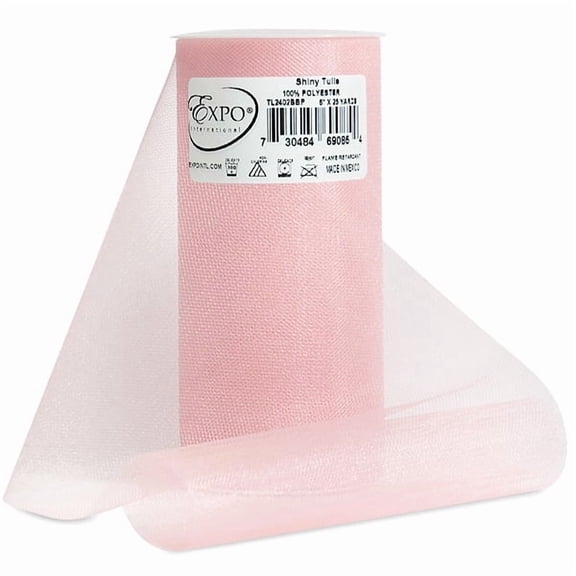 Expo Shiny Tulle 6"X25yd Spool-Baby Pink