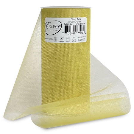 Expo Shiny Tulle 6"X25yd Spool-Gold