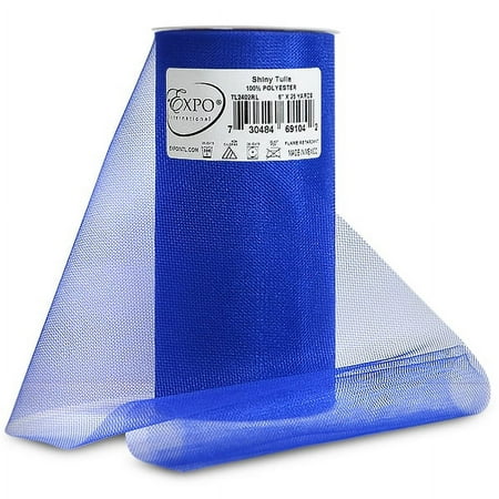 Expo Shiny Tulle 6"X25yd Spool-Royal Blue