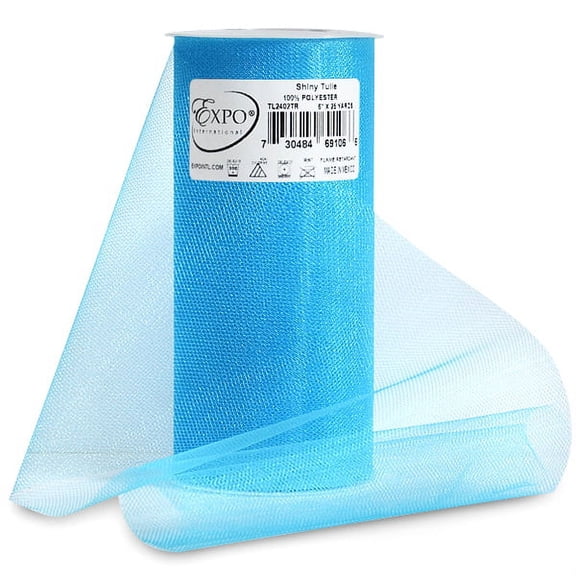 Expo Shiny Tulle 6"X25yd Spool-Turquoise