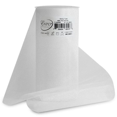 Expo Shiny Tulle 6"X25yd Spool-White