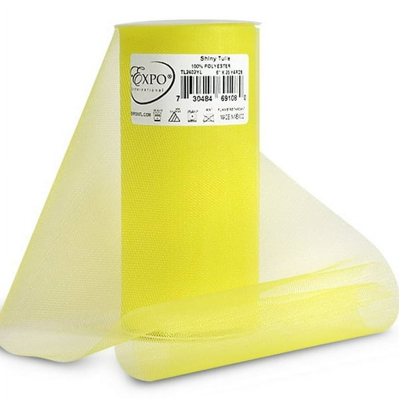 Expo Shiny Tulle 6"X25yd Spool-Yellow