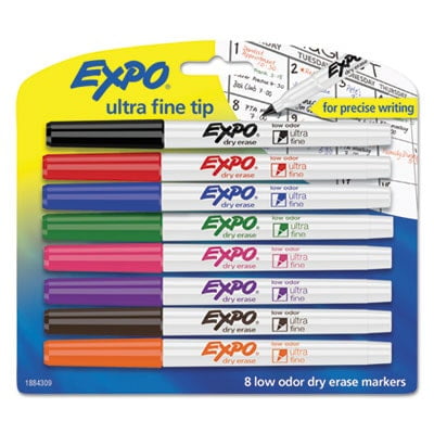 EXPO Dry Erase Markers, Ultra Fine Tip, Assorted Colors, 8 Count