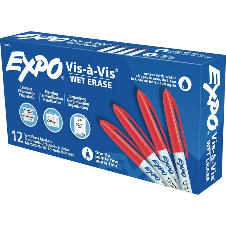 Vis-a-Vis Wet Erase Marker, Fine Bullet Tip, Red, Dozen Vis-a-Vis Wet Erase Marker, Fine Bullet Tip, Red, Dozen