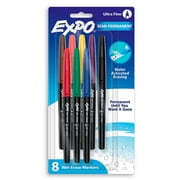 Expo Wet Erase Semi-Permanent Markers, Assorted, Ultra Fine Tip, 8 Count