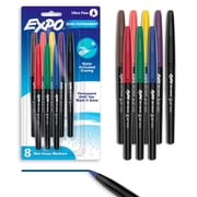 EXPO Wet Erase Markers, Assorted Colors, Ultra Fine Tip, 8 Count
