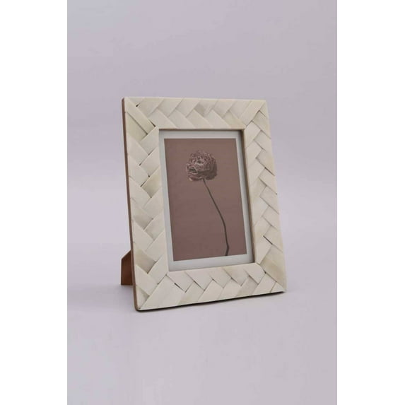 Expobazaar BREADED PHOTO FRAME IVORY BONE 5x7" INCH