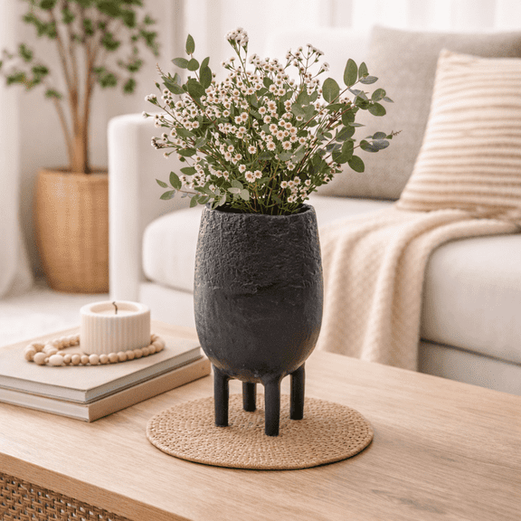 Expobazaar Footed Wabi Vase, Tall