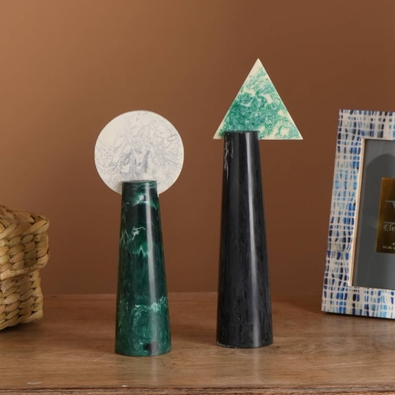 Expobazaar Handcrafted Marble Green Decorative Accent | 8.75" | Elegant Home Décor Piece