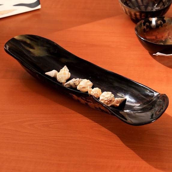 Expobazaar Handmade Nature of Horn Serving Plate - Mixed Horn Finish