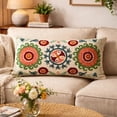 thumbnail image 1 of Expobazaar Lumbar Pillow | Suzani Embroidered Multicolor Pillow | 26X14", 1 of 8
