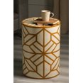 thumbnail image 1 of Expobazaar Side Table | Mustard & White Resin End Table | Modern Living Room Furniture, 1 of 4