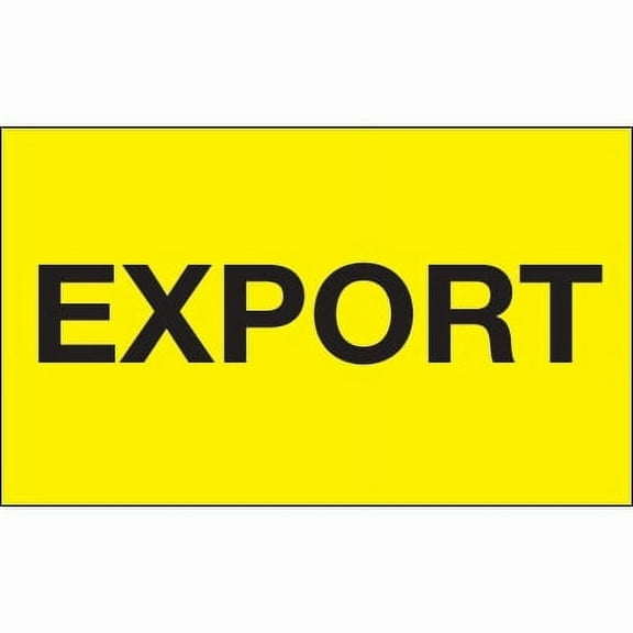 "Export" 3 x 5" Labels, Yellow 500/Roll