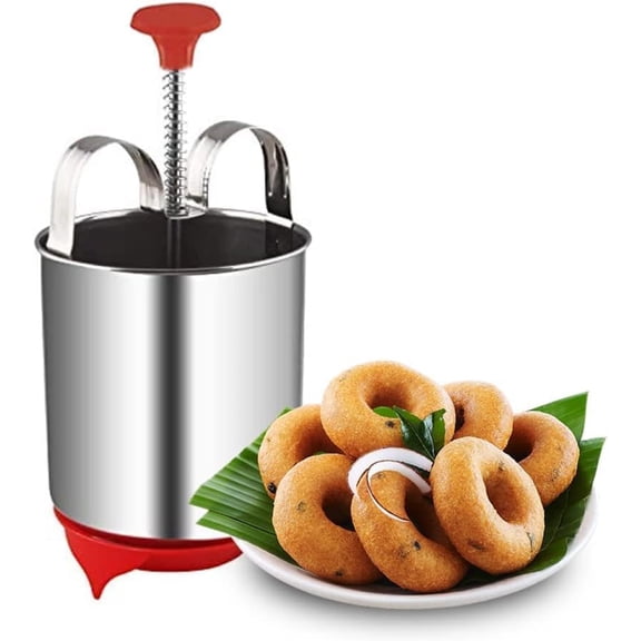 Export Quality Stainless Steel Vada Maker Manual Machine - Easy Batter Dispenser for Crispy South Indian Wada & Homemade Donuts Quick Breakfast Kitchen Utensil (Pack of 1)