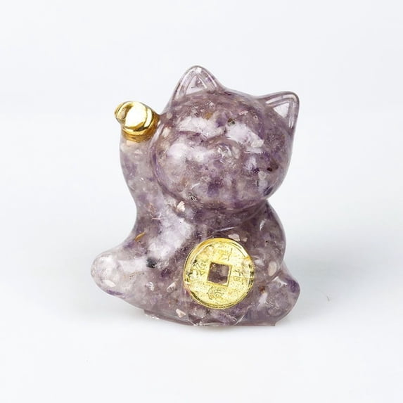 Export natural crystal glue bring in wealth and treasure cat office desktop gravel ornaments jewelry home decoration gifts for women