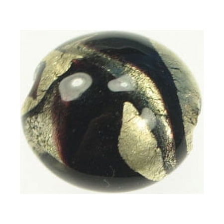 Exposed Gold Lentil Black, White Gold, Size 17mm
