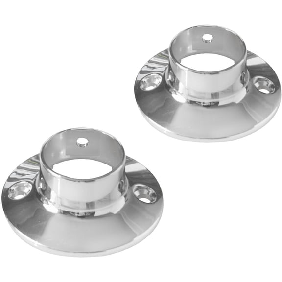 Exposed Mounting Shower Rod Flange Set, Polished Chrome