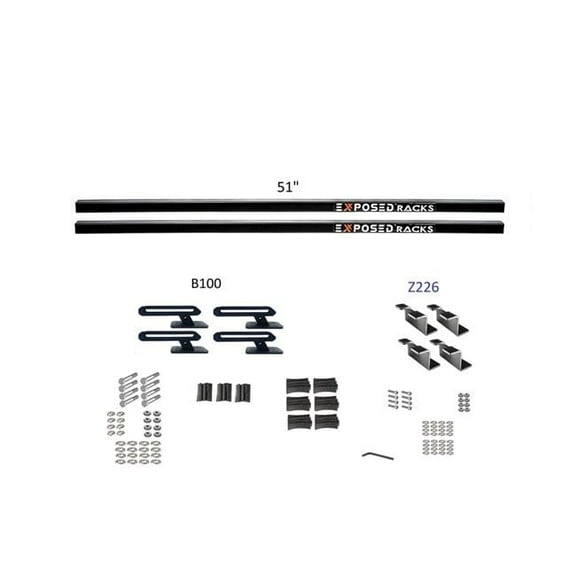 Exposed Rack 8007666BK 51 in. Black B100 Z226 Exposed Rack, Set of 2