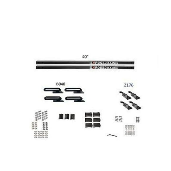 Exposed Rack 8008670BK 40 in. Solid Black B040-Z176 Crossbars, Set of 2