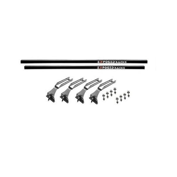 Exposed Rack 8009666BK 51 in. Solid Black B100-Z126 Cross Bars, Set of 2