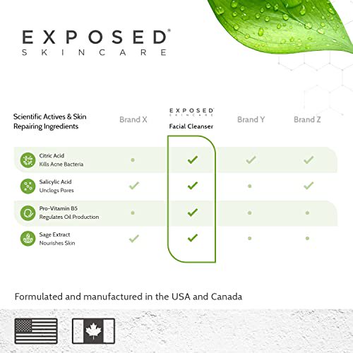 Exposed Skin Care Acne Facial Cleanser Gentle Face Wash with