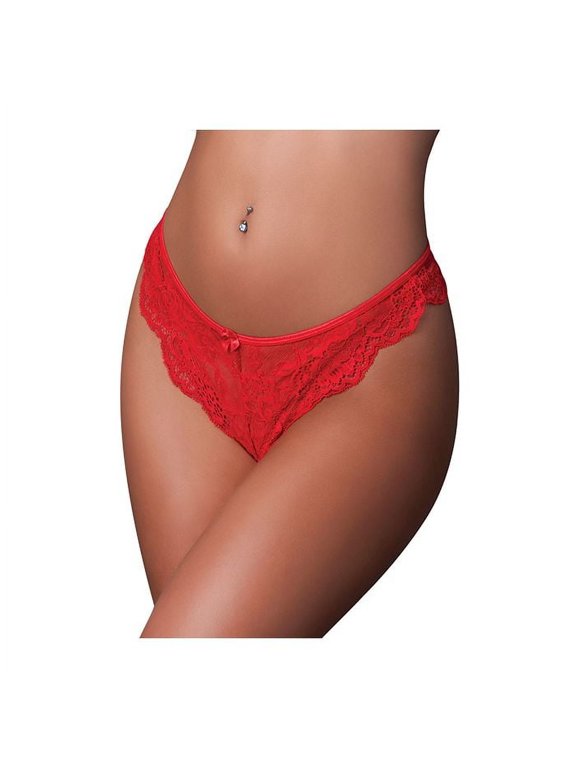 Sugar High Underwear Lace Split Crotch Panty, Large/X-Large (Women's)