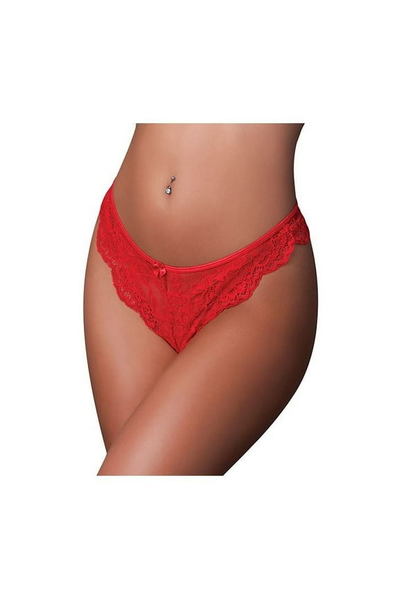 Sugar High Underwear Lace Split Crotch Panty, Small/Medium (Women's)