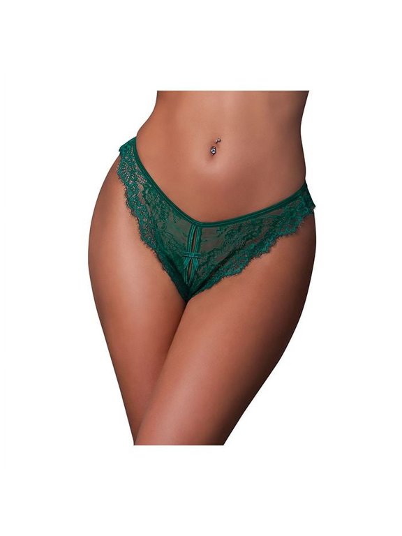 Underwear Lace Evermore Split Crotch Panty, Small/Medium (Women's)