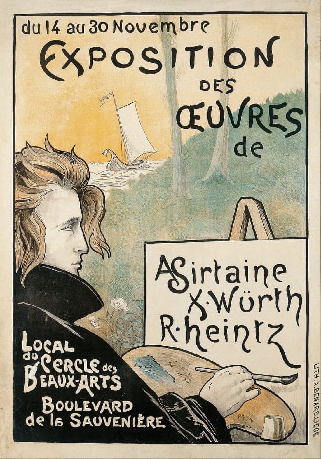 Exposition Des Oeuvres De A Sirtaine X Wrth R Heintz 1897 Canvas Art - (24 x 36)