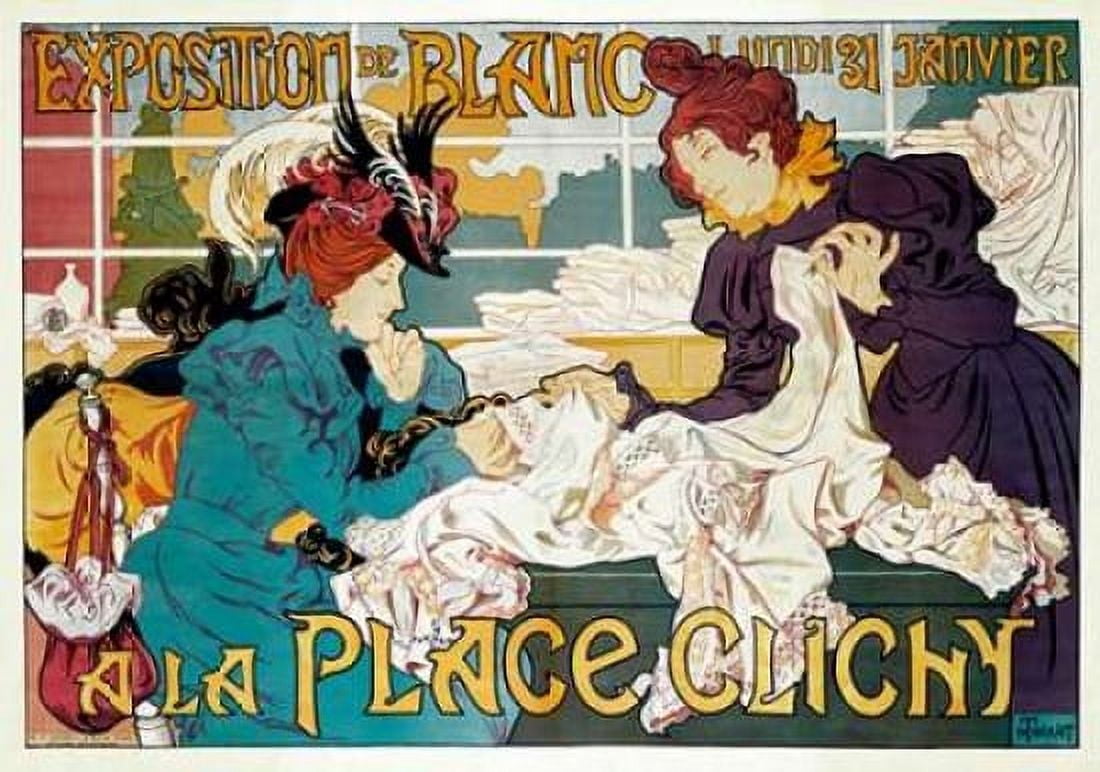 Exposition de Blanc a la Place Clichy Canvas Art - Henri Thiriet (20 x 28)