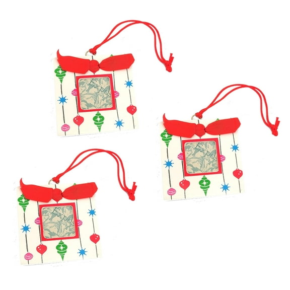 Exposures 3 Pack Photo Frame Holder Hanging Christmas Ornament 3.75 Inch Each Sonata Ornaments