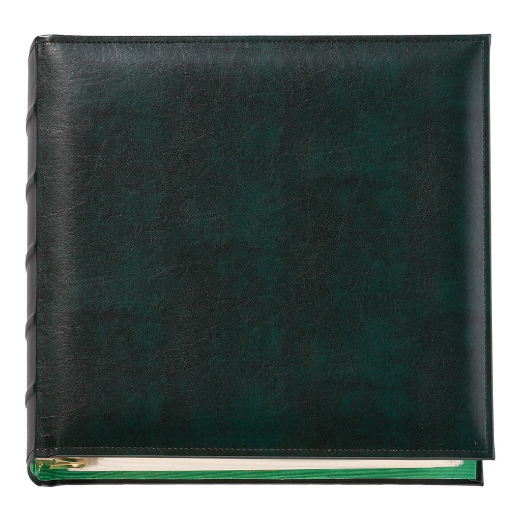 Fox Valley Traders Charter ExtraCapacity Leather Photo Album, Green, 3