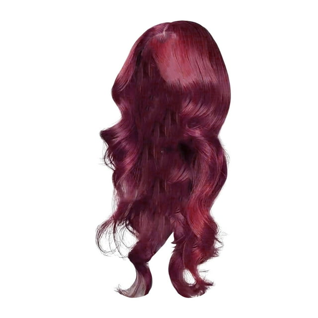 Express 3 Bundles with Frontal 26inch Red Lace Front Wigs Big Wave Long