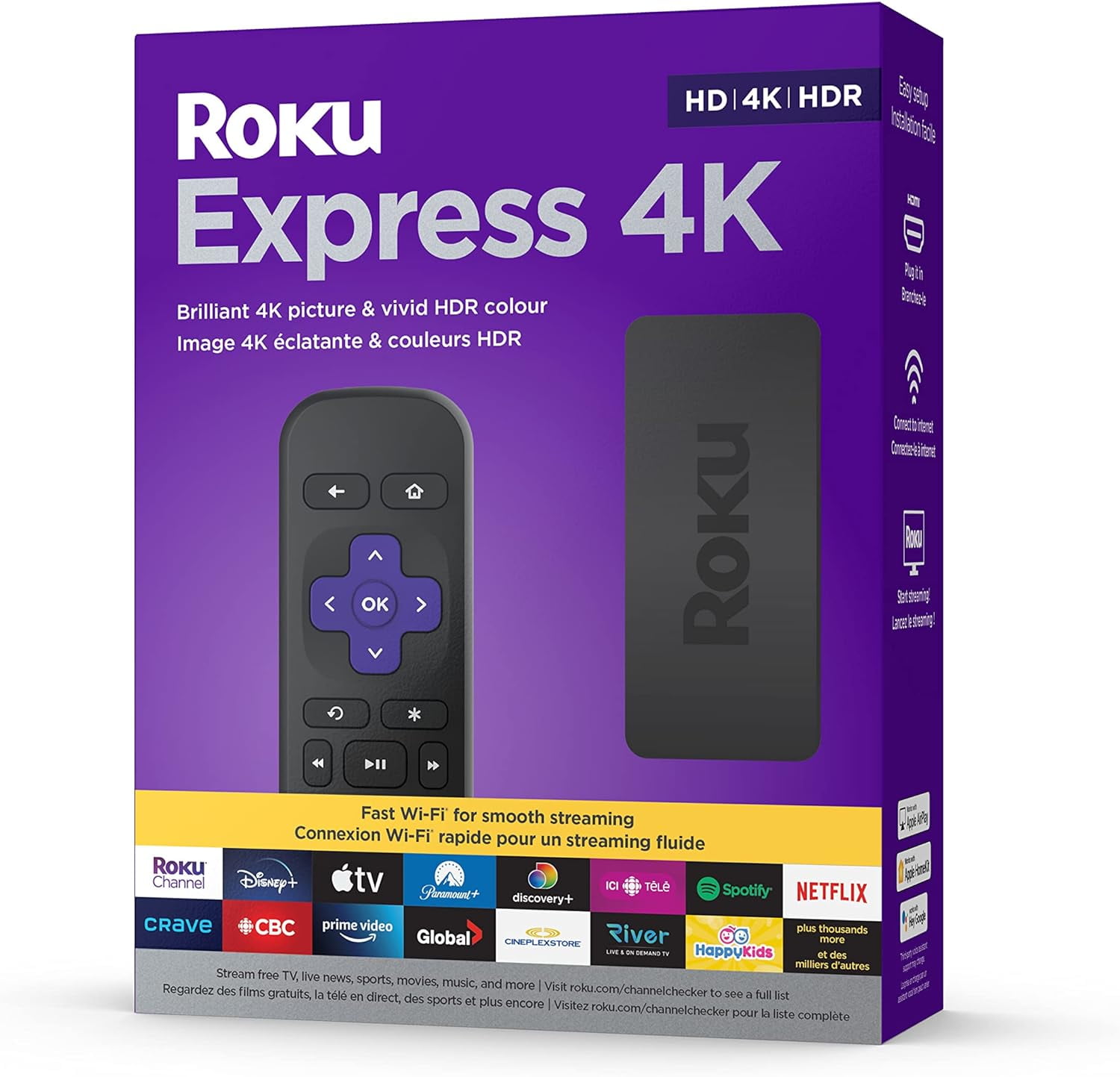 Express 4K 2022 | Streaming Media Player HD/4K/HDR with Smooth Wireless Streaming and Simple Remote with TV