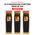 thumbnail image 1 of Express Beauty 100% Kanekalon Fiber African Collection Sensationnel 3X X-Pression Pre-Stretched Braid 58” Inch Hair (Blue) (3 Pack), 1 of 7