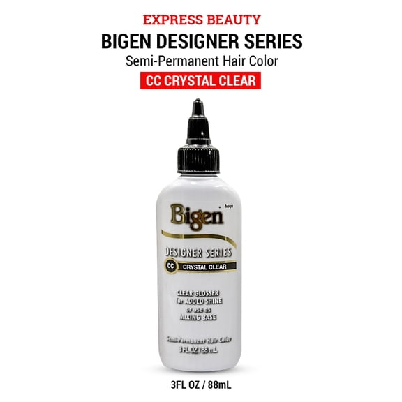 Express Beauty Hair Color Bigen Designer Series Vivid Shades Semi-Permanent Hair Color with Oil Rich, Moisturizing and Anti-Breakage Formula (CC Crystal Clear) - 3 fl oz