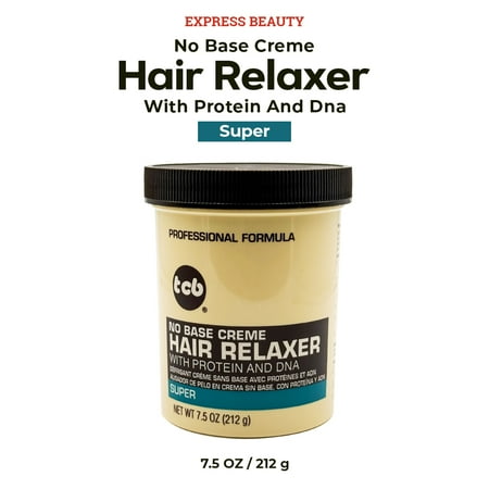 Express Beauty Hair Relaxer TCB No Base Creme Hair Relaxer with Protein and DNA (Super) - 7.5 oz