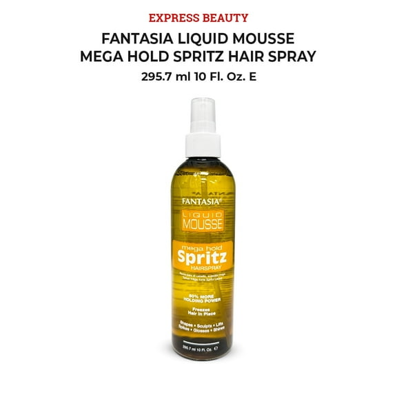 Express Beauty Liquid Mousse Fantasia Liquid Mousse Mega Hold Spritz Hairspray 50% More Holding Power - 10 fl oz