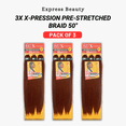 thumbnail image 1 of Express Beauty Sensationnel African Collection Jumbo Braid Pre Stretched X Pression Hair 3X 50” (1 Jet Black) (3 Pack), 1 of 6