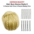 thumbnail image 1 of Express Beauty Synthetic Chignon Hair Piece Updo Braided Hair Bun Dome Wig Clip In Hair Buns Extensions for Women with 10pcs Hair Buddy Pins - (Hair Bun Dome Style 3) (27/613 Honey / Blonde), 1 of 5