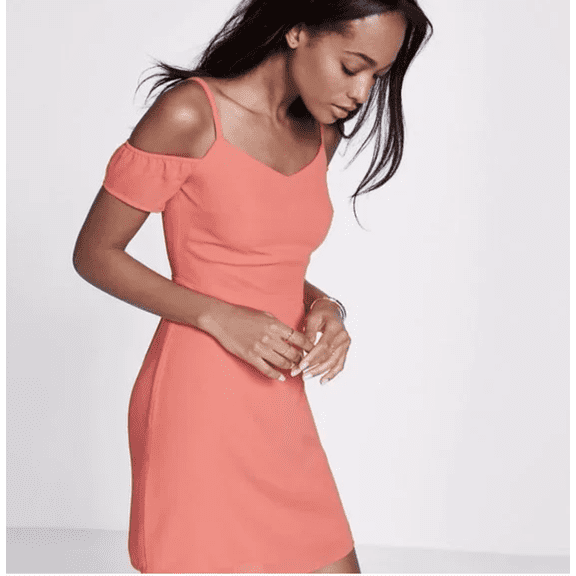 Express Casual Party Dress: XSmall,Orange