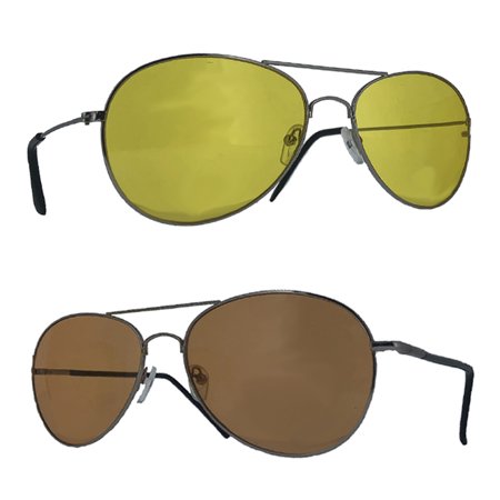 Express Distributing - Amber Driver Day and Night Vision Sports Glasses Unisex Adult - 1 Pairs