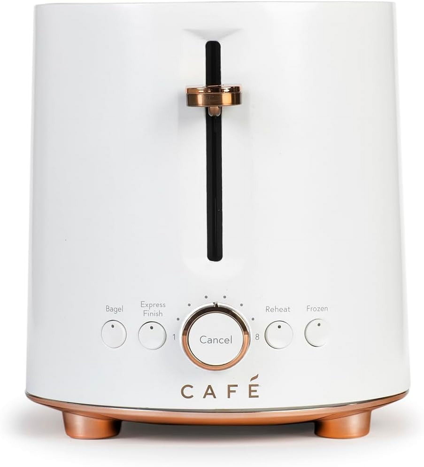 Matte White 2-Slice Stainless Steel Toaster with Wide Slots