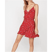 Express Floral Ruffle Wrap Cami Dress XS